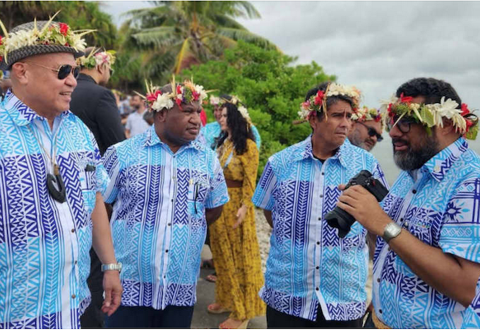 PNG & Tuvalu PNGgovt 680wide Tuvalu Prime Minister Feleti Teo (from left), PNG Prime Minister James Marape, Palau President Surangel Whipps Jr, and Tonga Prime Minister Lord Fatafehi Fakafanua