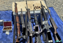 Firearms and ammunition seized in a counter-terrorism operation by PNG police in Southern Highlands province