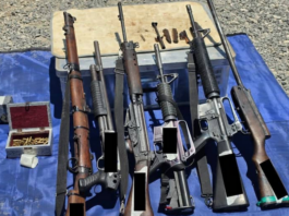Firearms and ammunition seized in a counter-terrorism operation by PNG police in Southern Highlands province
