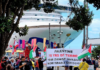 A Palestine solidarity rally in Auckland on 3 Oct 2026