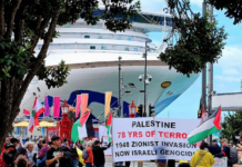 A Palestine solidarity rally in Auckland on 3 Oct 2026