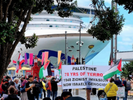 A Palestine solidarity rally in Auckland on 3 Oct 2026