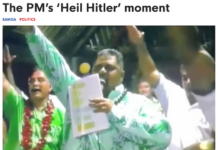 The stiff-right-arm salute and the phrase “Heil Hitler,” used to signify allegiance to Adolf Hitler and Nazi Germany, were captured in previously unseen 2007 footage involving Prime Minister Laaulialemalietoa Leuatea Schmidt