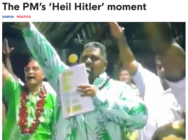 The stiff-right-arm salute and the phrase “Heil Hitler,” used to signify allegiance to Adolf Hitler and Nazi Germany, were captured in previously unseen 2007 footage involving Prime Minister Laaulialemalietoa Leuatea Schmidt