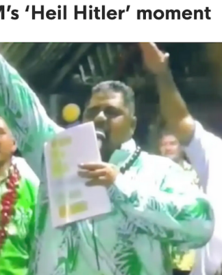 The stiff-right-arm salute and the phrase “Heil Hitler,” used to signify allegiance to Adolf Hitler and Nazi Germany, were captured in previously unseen 2007 footage involving Prime Minister Laaulialemalietoa Leuatea Schmidt